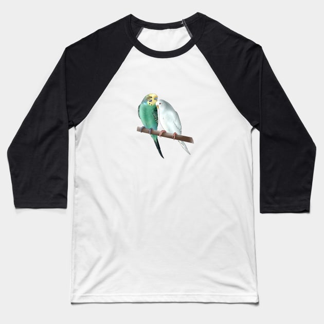 Budgies Baseball T-Shirt by Blacklightco